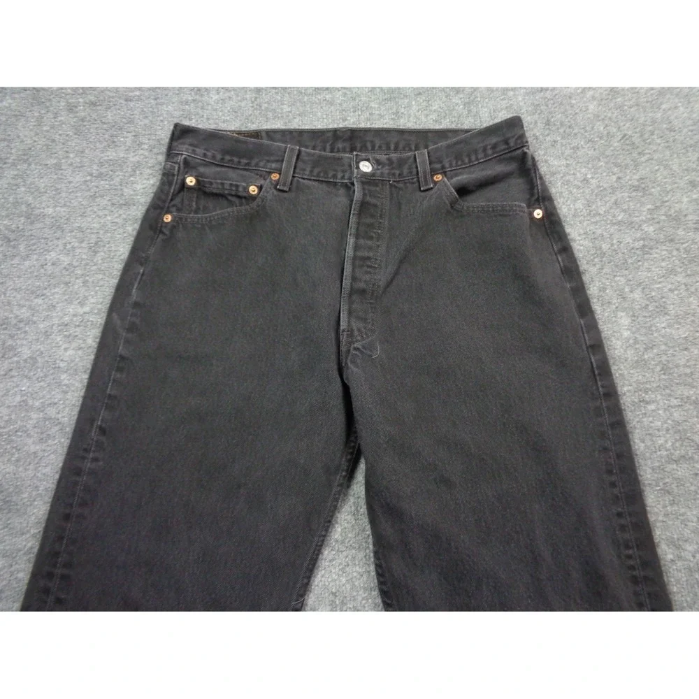 Vintage Levis 501 Jeans Mens 36x34 (34x34) Black Denim USA Made Washed 90s Faded